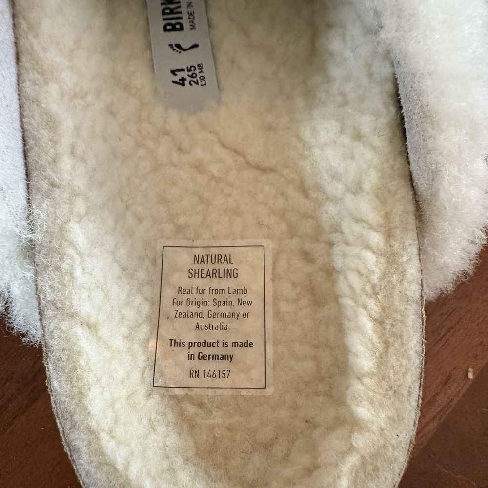 Birkenstock BOSTON BIG BUCKLE TEDDY Rivet Logo OS Eggshell EU41/M9/W11 Narrow - Picture 12 of 15
